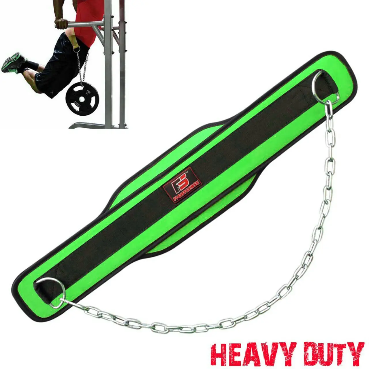 FIGHTSENSE Gym Weight Lifting Dipping Power Belt Chain Back Support Fitness Training Bodybuilding