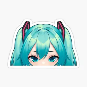 Miku Peeker Sticker, Ideal for Laptop and Water Bottle Decor, anime sticker waterproof