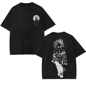 Shigeo Kageyama Mob Psycho 100 T-Shirt 100% Cotton Oversized Washed Tee American Made Unisex Streetwear Anime Graphic Fabric Menswear