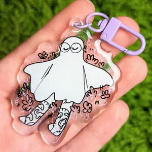 Glitch Ghost Acrylic Keychain!