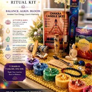 Chakra Candle Sets - 7 Colorful Candles for Balancing Your Chakras - Perfect for Meditation and Relaxation