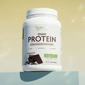 BrainMD - OMNI Protein Chocolate | Plant-base Protein Powder - With a rich chocolate taste and no added sugars - 1080g
