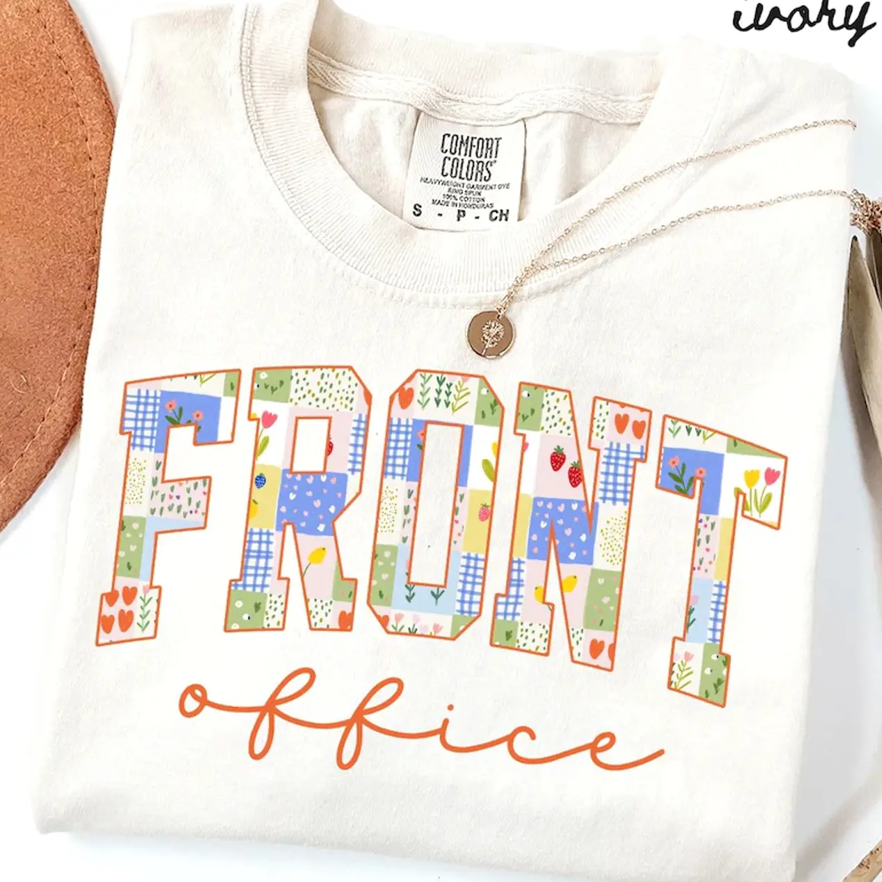 Comfort Colors Front Office Squad Shirt, T-Shirt Secretary Tee, Patchwork Dental Administrative
