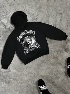 Autumn Winter Girls' Graphic Hoodie, Loose Round Neck Pullover, Casual Fashion, Comfortable Fit, Ideal for Daily Wear & Social Gatherings, Aesthetic Hoodie