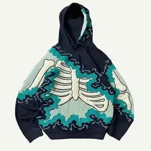 Y2k Aesthetic Skull Print Hoodies Tops Women Men Autumn Harajuku Streetwear Hoody Punk Casual Loose Vintage Grunge Sweatshirts