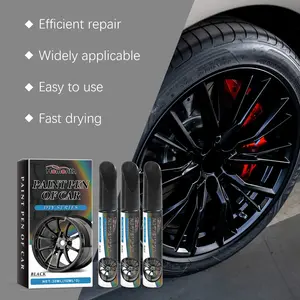Car Rim Scratch Fix Pen, Universal Black Touch Up Pen for Paint Scratches Repair
