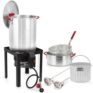 30QT Turkey Fryer Kit- Outdoor Deep Fryer,5000 BTU Outdoor Propane Burner for Crawfish, Seafood Boils & Frying