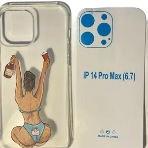 Trendy iPhone 14 Pro Max Case Soft TPU Shockproof Cover with Raised Camera Guard Cute Aesthetic Design for Everyday Use