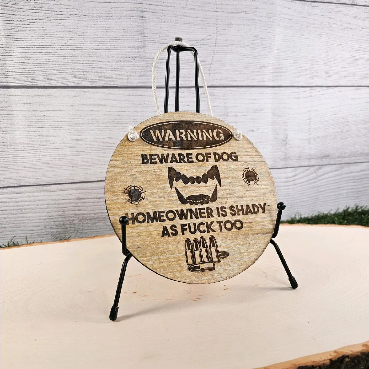 Wooden Dog Sign