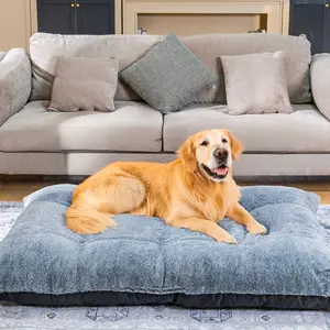 DKLGG Deluxe Dog Ded for Large and Medium Dog, 36.4 Inch Soft Faux Fur Dog Crate Mat with High-Density Foam, Dog Mattress with Anti-Slip Bottom Bedding