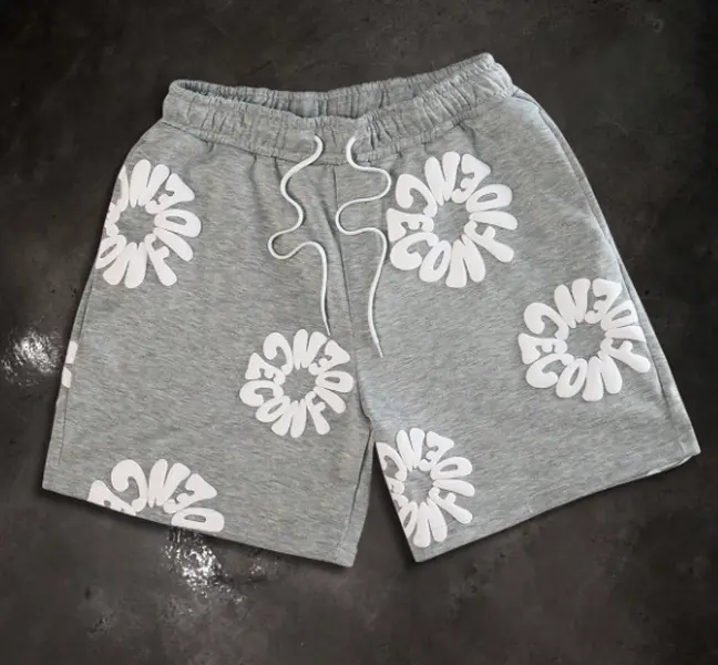 NASHER  Men's Letter Print Drawstring Waist Pocket Casual Shorts, Men's Summer Casual Paisley Print Shorts