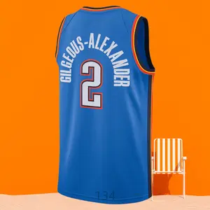 Shai Gilgeous-Alexander Men's Classic-Design Sleeveless stitched Basketball Jerseys Blue shirt