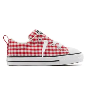 Converse Toddler Street Ox Low Top Gingham Sneakers - Red 4T