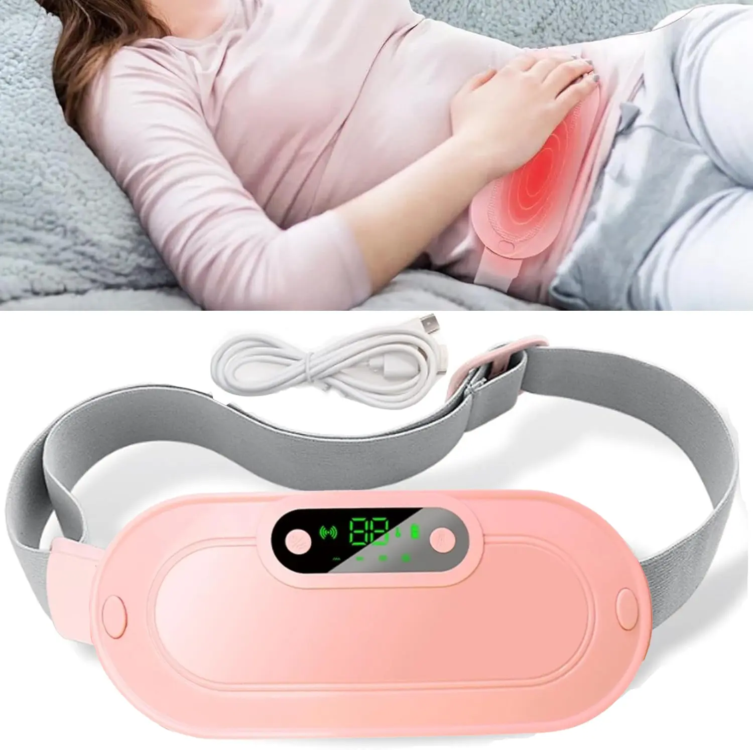 Menstrual Heating Pad with Belt for Menstrual Cramp Relief | 3 Massage Modes Vibrating Abdominal, Waist Massager & 3 Heat Levels Menstrual Heating Pads for Women | Winter/New Year/Valentine's Day/Christmas Gift - Menstrual Heating Pad with Belt for Menstrual Cramp Relief | 3 Massage Modes Vibrating Abdominal, Waist Massager & 3 Heat Levels Menstrual Heating Pads for Women | Winter/New Year/Valentine's Day/Christmas Gift -