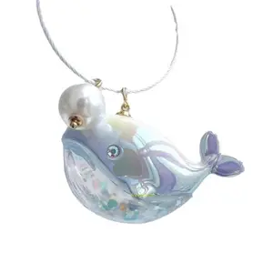 Cute Whale Shape Charm Keychain, Ocean Inspired Bag Pendant, Exquisite Couple Commemorative Decor