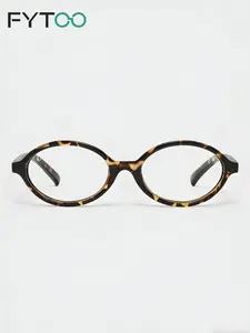 Fyto0 Small Oval Tr90 Glasses, Unisex, Ultra-Light Retro Frame, Skin-Friendly Flexible Frame, Suitable for Daily Wear, Model 1845