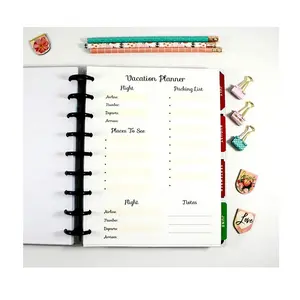 Travel Planner Inserts for 9-Disc Classic Happy Planner, ClassicHappy Planner Vacation Planner, Pre-punched Happy Planner Inserts, Pre-punched Trip Planner