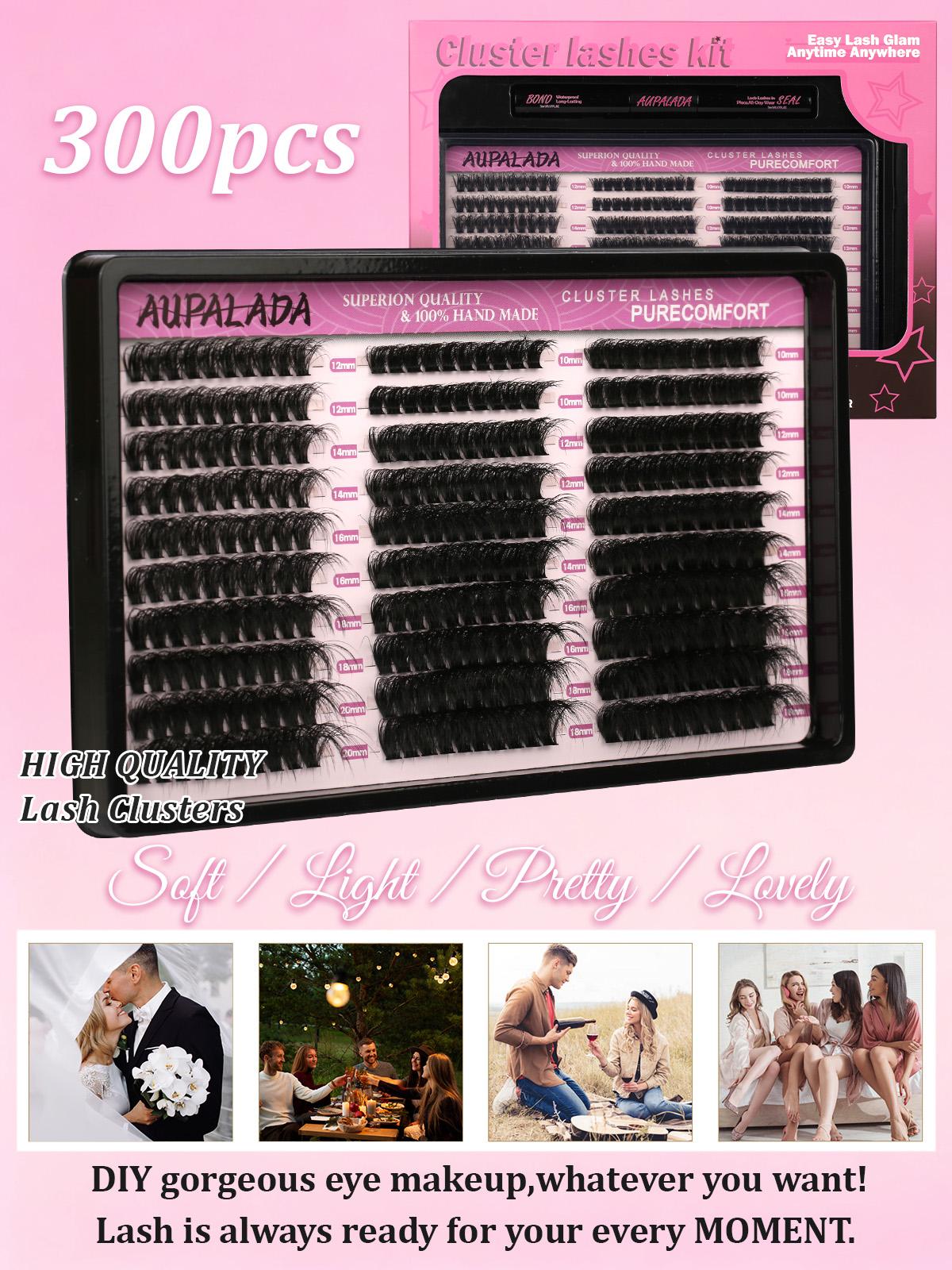 Lash Clusters 60/80/100P Invisible Band DIY Lashes - Individual Clusters or Full Kit to Customize! -Wet Look Waterproof Eyelash Extension Wispy Manga Kawaii Doll Lashes Feline lash look Medusa Lash handmade lash TikTok Shop