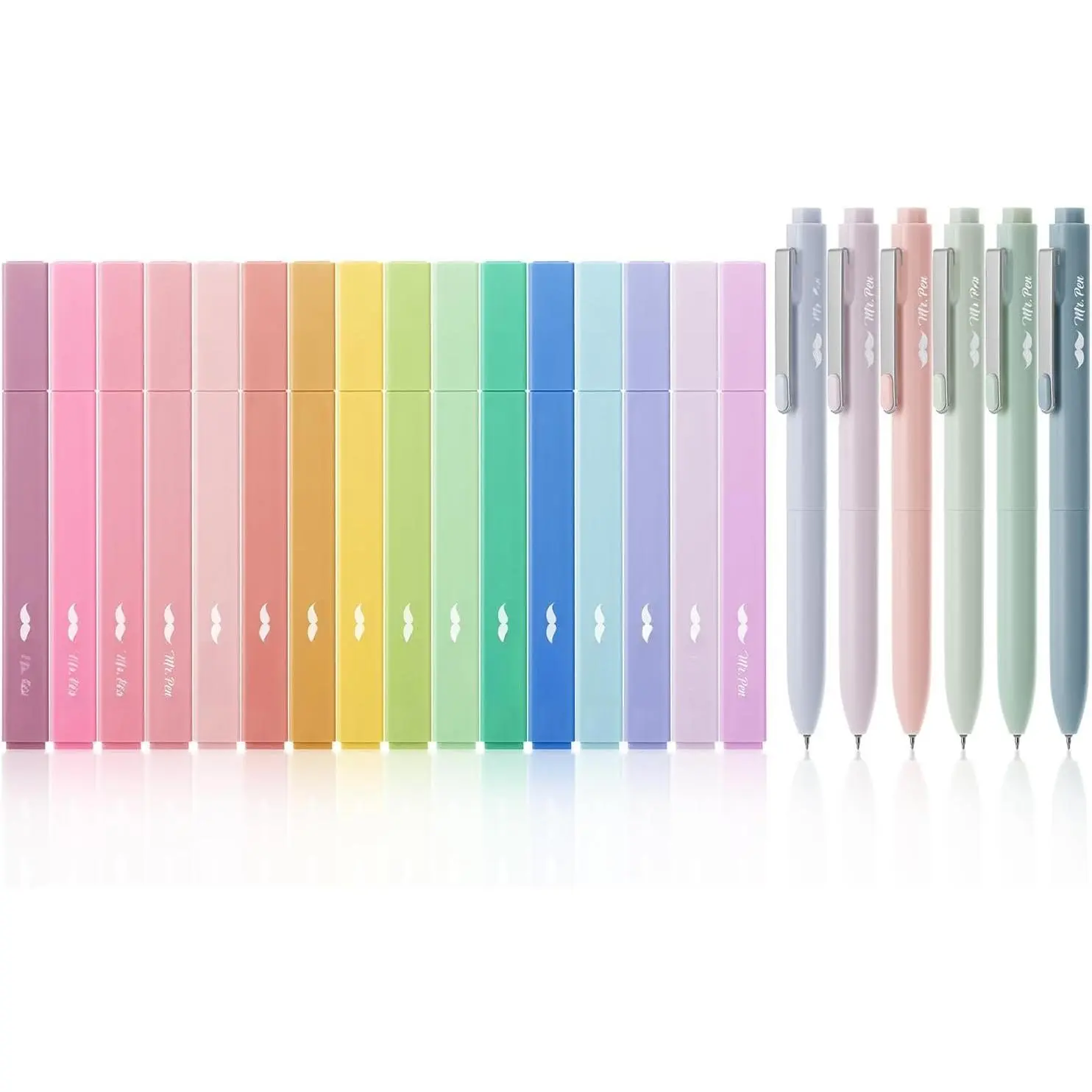 Aesthetic Highlighters and Gel s, 22 Pack, Assorted Colors  Highlighters, No Bleed, Black Ink Gel s, Cute Highlighter s for Bibles