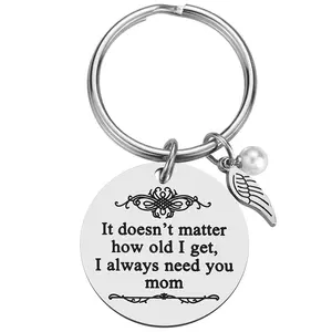 Fabric "I Need You Mom" Custom Keychain, Personalized Charm Keychain for Mom, Sweet Meaningful Mother's Day Fashion Accessory, Custom Keychains, Personalized Charm Keychains