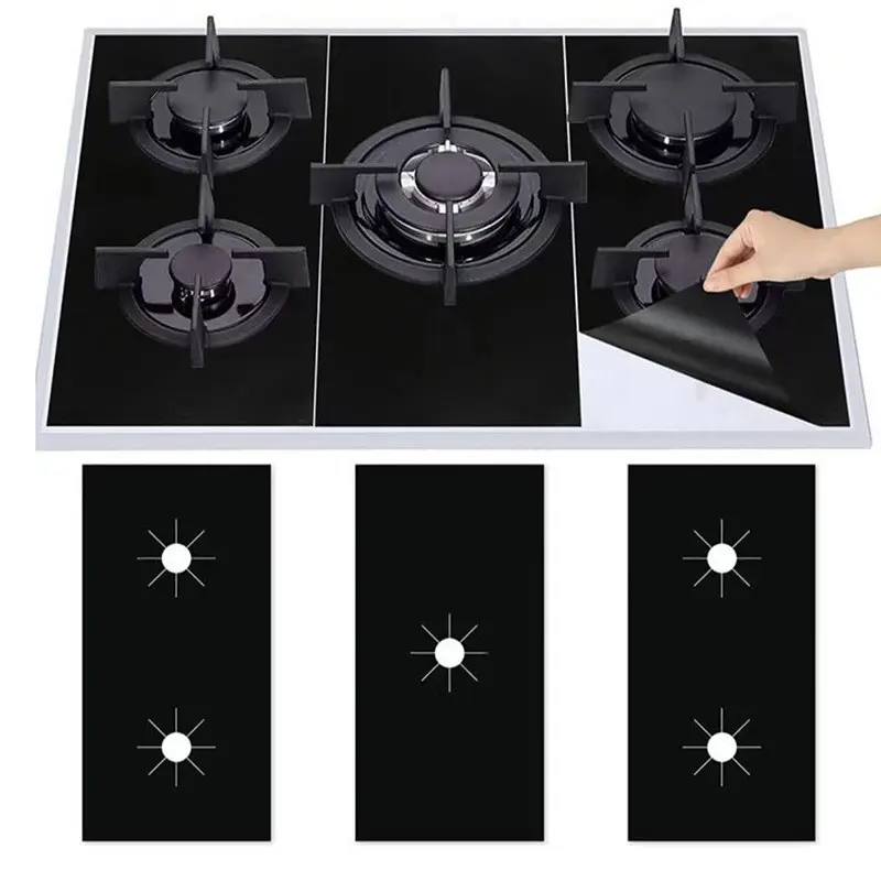 3Pcs 53.7 * 27cm Stove Guard Stove Top Protector, 5 Hooks Gas Stove Protectors, Stove Cover For Gas Range, Washable Stove Guard Cleaning Cover Oil Proof Gas Stove Pad For Restaurant Office Household, Gas Stove Burner Liners
