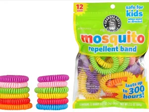 Grandpa Gus's Natural Mosquito Repellent Bracelets for Family, 300 Hours Protection, DEET-Free, Summer Outdoor Beach Camping Essentials, Regular Assorted Colors, 12 Bands