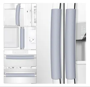 Refrigerator Door Handle Covers, 2PCS, Leather Kitchen Appliance Handle Covers, Keep Your Fridge Microwave Oven Stove or Dishwasher Clean, Stains Dirty Oils, Timesaver, Kitchen Decor