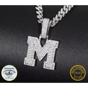 925 Silver VVS Moissanite Custom Letter Pendant – Bold & Stylish Personalized Jewelry