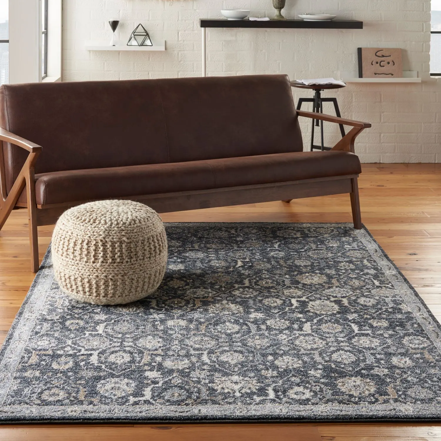 Nourison Home Moroccan Celebration KI385 Power-Loomed Bordered Field Indoor Area Rug, Easy-Care Durable Home Decor Rug for Indoor Spaces