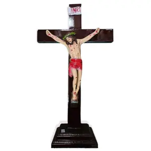 Cristo Poliester 20" Inches Tall With Base 25638-20 Brand New (Cruz de Madera Compresada y Resina) Jesus Religious Decor Crucifix Crucifijo para altar Cross gift