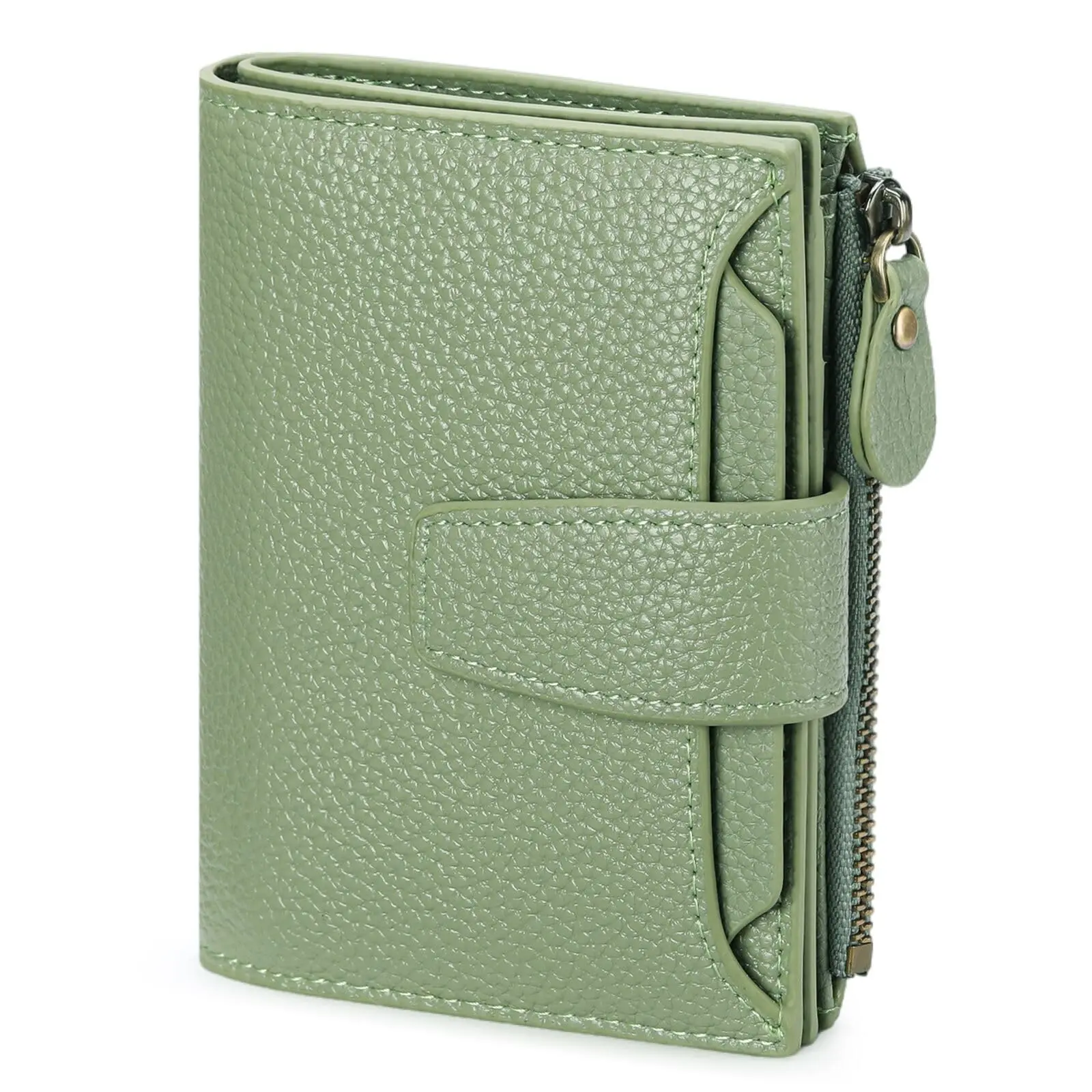 Bifold Women's Wallet Small Leather Purse RFID Blocking Card Case with 14 Card Slots & 4 ID Windows & 2 Cash Compartments & 1 Zipper Pocket Credit Card Holder
