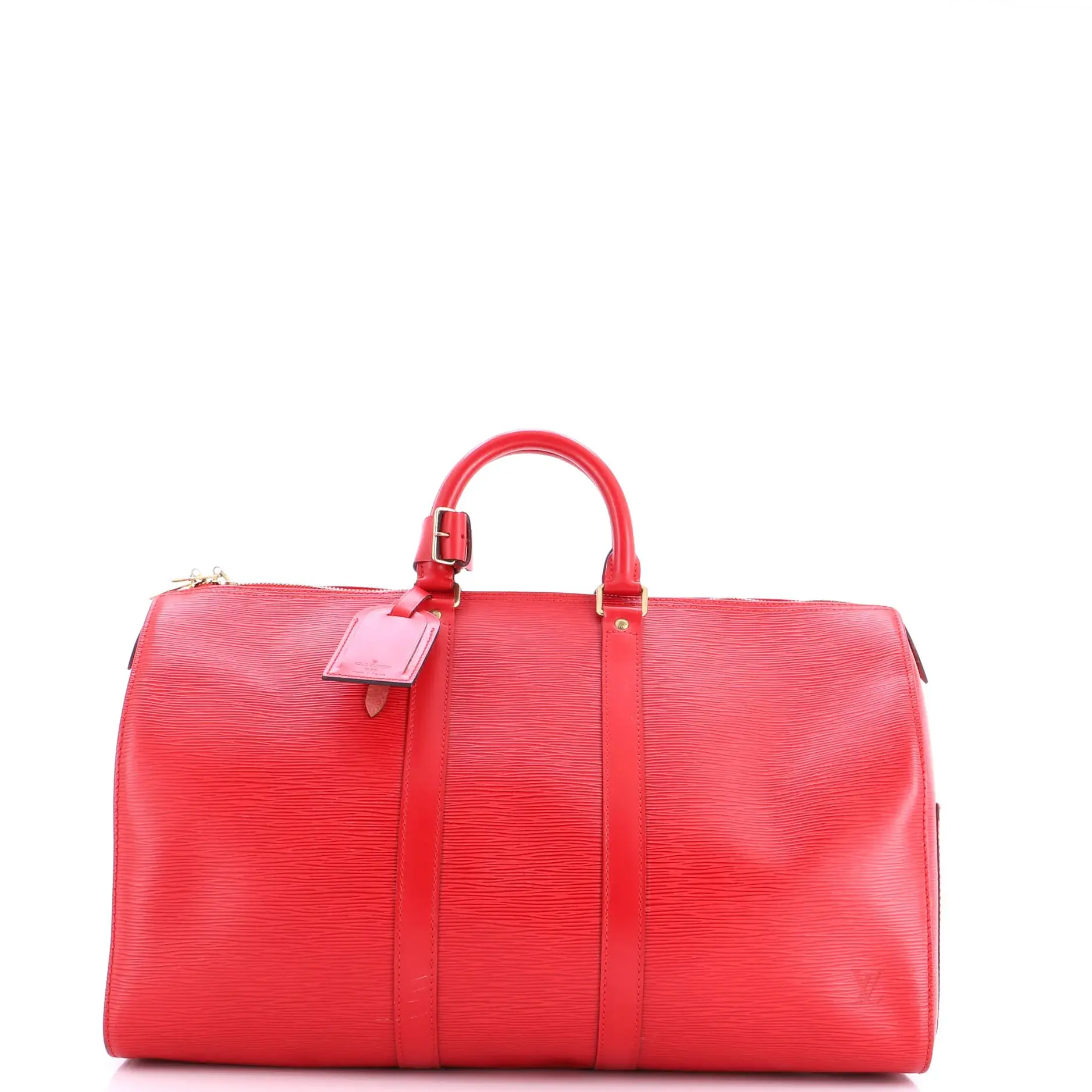 Pre-owned Louis Vuitton Leather Travel Bags Keepall Bag Epi 45 by Rebag