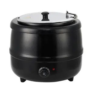 [FLASH SALE] Garvee 13.7QT Commercial Soup Kettle With Anti-Scald Handle & Stainless Steel Insert For Restaurants Catering Buffet Party, Portable, Hinged Lid