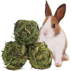 Natural Grass Balls 🌾🐹 3‑Pack Chew Toys for Rabbits, Guinea Pigs & Hamsters