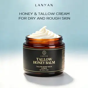 Grass-Fed Beef Tallow & Manuka Honey Balm | Anti-Wrinkle&Skin Protection | Nourishing Face Cream & Body Lotion, Multi-use Balm | Hydrating Moisturizing 100% Natural Ingredients - Oil summervibes☀️ Herbal Body Moisturizer Soothing moisturizer for face