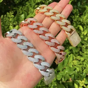 [ICE HUE]18K Gold Vacuum Plated Copper with 5A+ Sri Lanka Zircon Crescent Cuba Bracelet Miami Italy Mexico & Micro Inspired for Women & Men Luxury Jewelry,Daily Wear,Casual Fashion,Gift Idea,,Classic,Hip Hop,Simple,Sporty Style