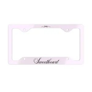 Sweetheart Metal License Plate Frame, Coquette Car Accessories, Pink Car Accessories Aesthetic License Plate Frame, Cute Car Decor