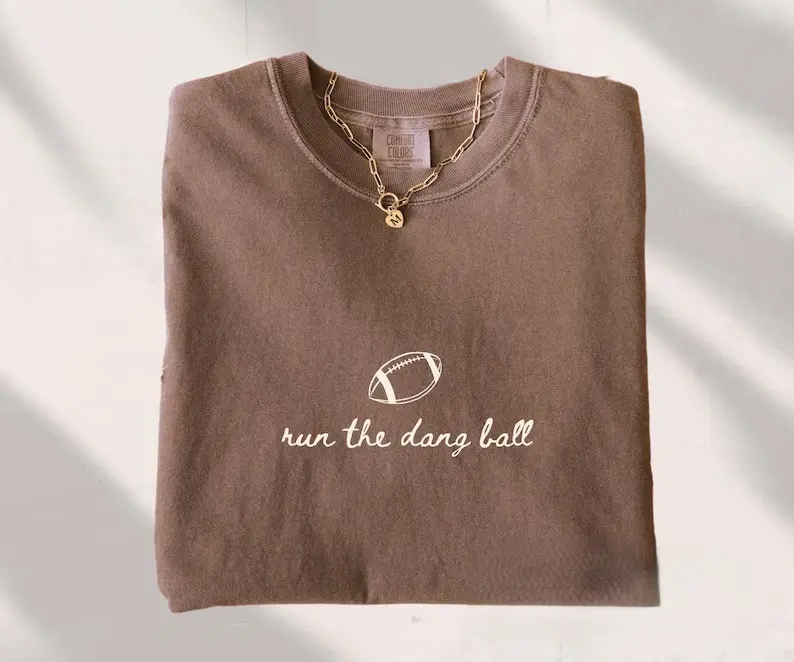 Comfort Colors Run the Dang Ball Football Shirt, Funny Football Mom Dad Shirt, Tis the Season Tee Football Season Sport Lover Gift