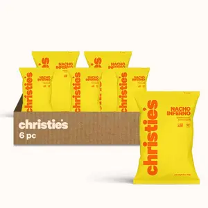 Christie's Chips Nacho Inferno  Super Natural Chips with Spicy Nacho Cheese Flavor  Bold Heat and Cheesy Goodness  Perfect Party Snack for Heat Seekers  5 oz  6