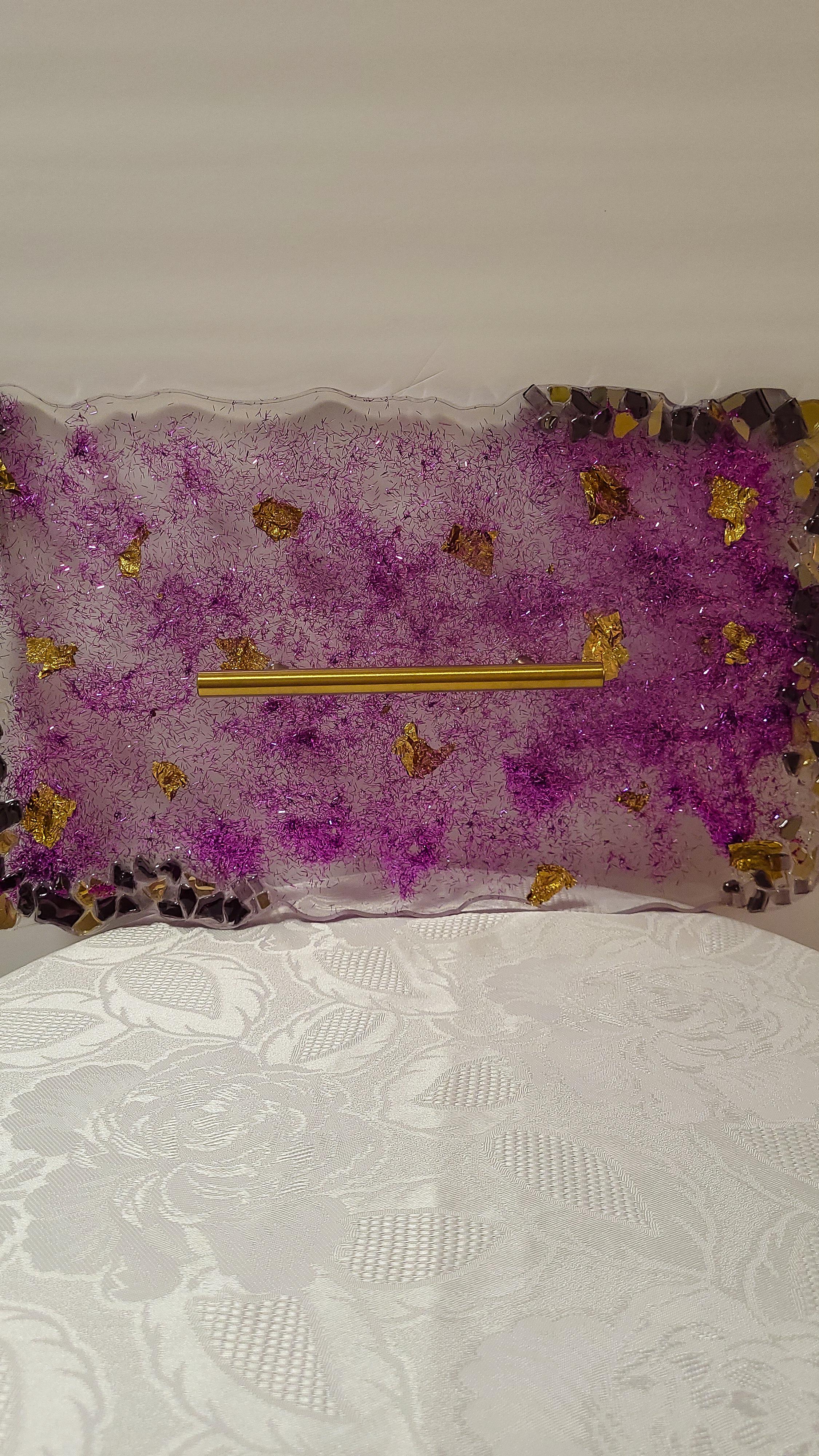 Home Decor 3D crystallized Purple and Gold Colored tray