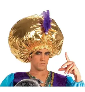 Gold Giant Turban - Sultan - Zoltar - Aladdin - Costume Accessory - One Size