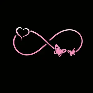 1pcs Butterfly Pattern Love and Butterfly Stickers - Self Adhesive Waterproof Stickers, Suitable for Car, Truck, Motorcycle, Laptop, Skateboard - Bow Design, Car Accessories, Laptop Decoration, Lively Theme.