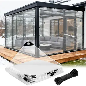 10x20 FT Clear Tarp Heavy Duty Waterproof for Patio Winterizing Anti-Tear Snowproof & Windproof Clear Plastic Tarps with Grommets for Winter Garden Patio Enclosure Chicken Coop Rainy Days Rainy Season