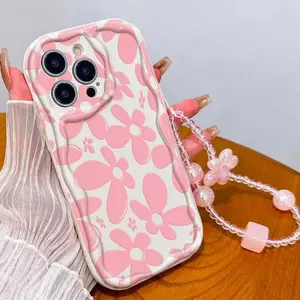 Flower Pattern Tpu Phone Case, Shockproof Wave Edge, Compatible with Apple iPhone 17 Pro Max, 16, 15, 14, 13, 12 Pro Max, XR, XS