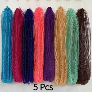 5PCS African Exfoliating Net Sponge Long Bathing Net Shower Body Scrubber Back Scrubber Skin Smoother Bathing Sponge for Daily Use or Stocking Stuffer