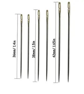 Stainless Steel Self-Threading Sewing Darning Needles Set with Case