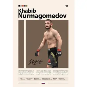 Khabib Nurmagomedov Poster – UFC Minimalist Wall Art for Motivated MMA Fans