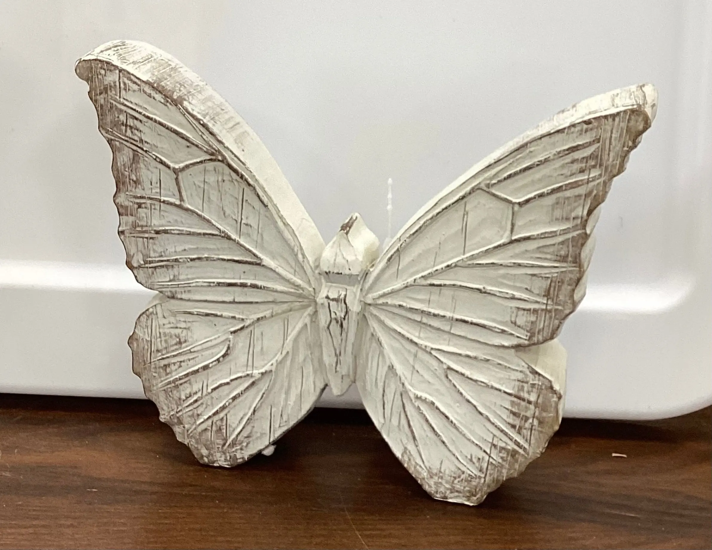 Whitewashed Resin Butterfly