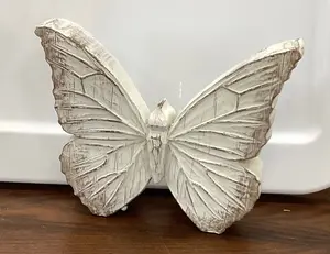 Whitewashed Resin Butterfly