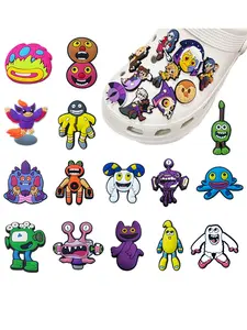 15pcs Cartoon PVC Shoe Accessories, Monster Music Series for Slippers, Insoles, Bubble Slides, Sandals, Ideal PVC Shoe Decorations